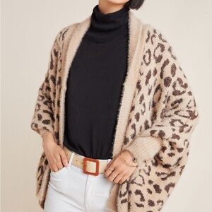 Anthropologie Akemi + Kin Leopard Print Open Front Cardigan